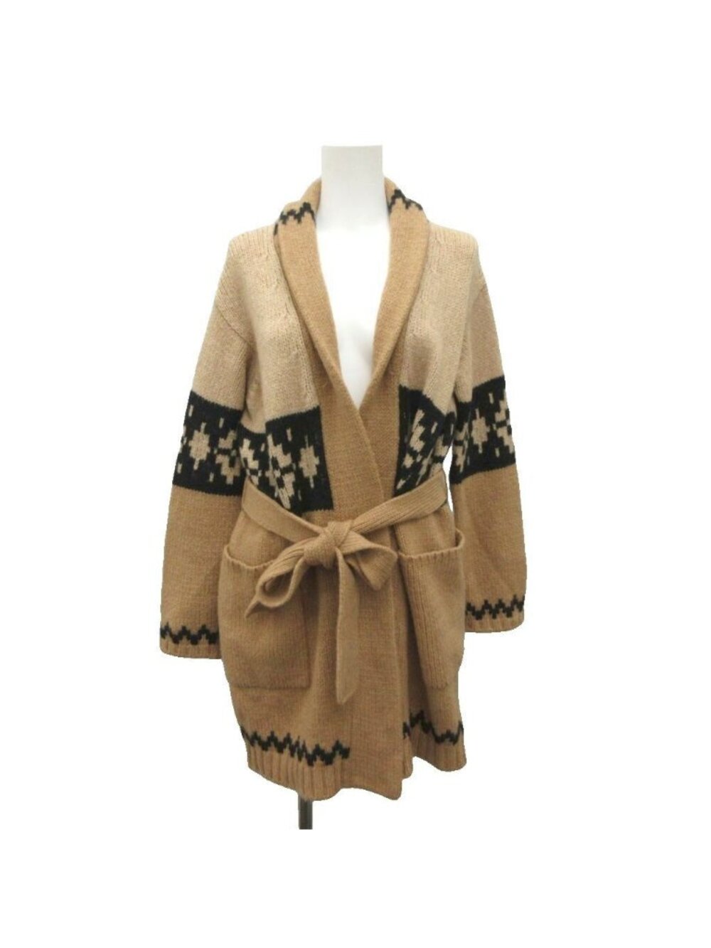 Max Mara Knit Cardigan Topper Shawl Color Long Sleeve Ortega Pattern Ribbon